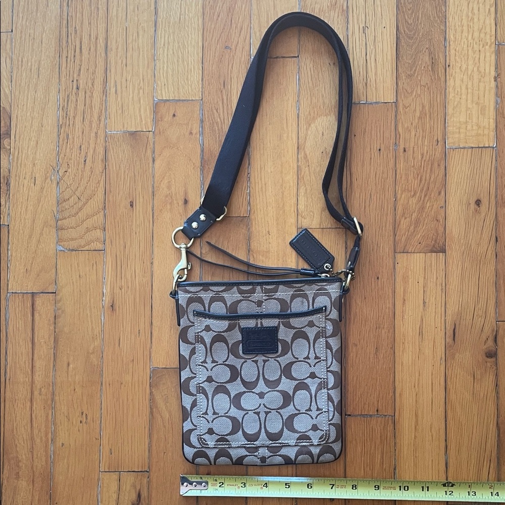 Vintage Coach, early 2000s, Brown and Black Adjustable  Crossbody Bag